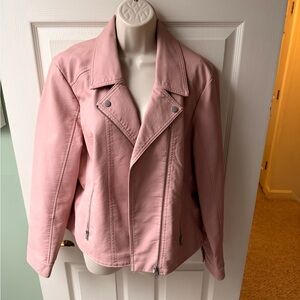 Baccini Light Pink Faux Leather Jacket